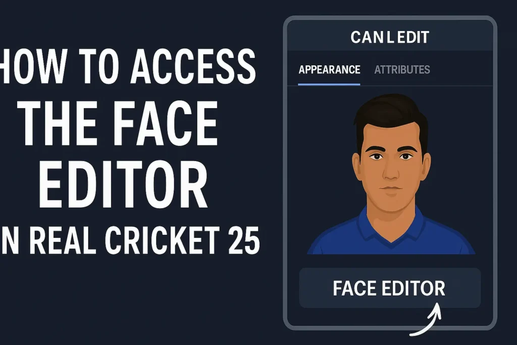 How to Access the Face Editor in Real Cricket 25