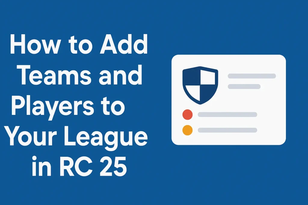 How to Add Teams and Players to Your League