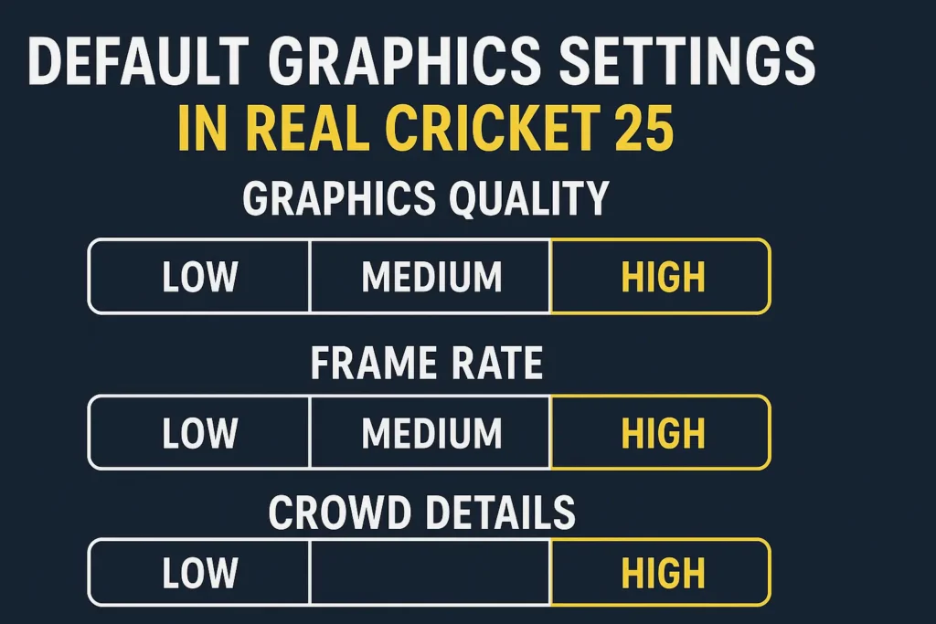 Default Graphics Settings in Real Cricket 25