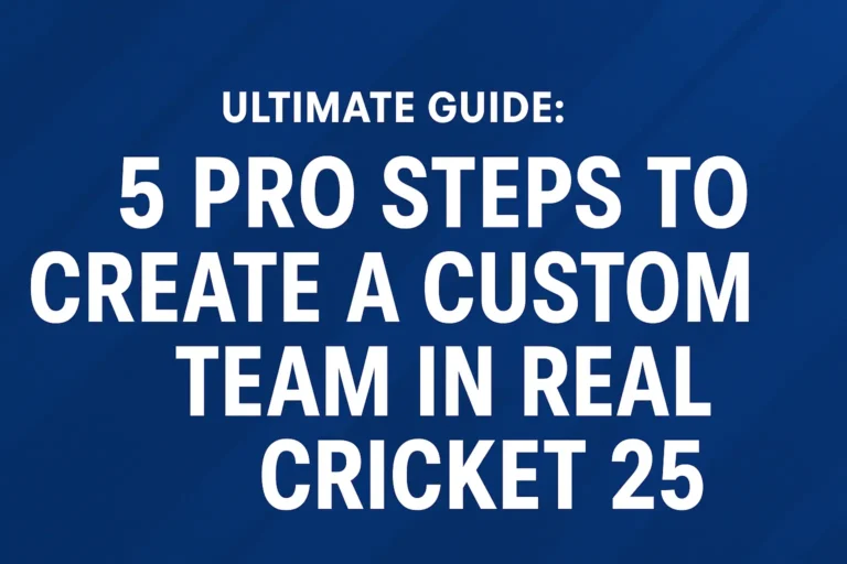 Ultimate Guide: 5 Pro Steps to Create a Custom Team in Real Cricket 25
