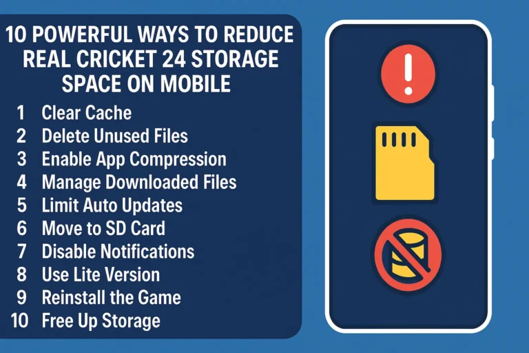 10 Powerful Ways to Reduce Real Cricket 24 Storage Space on Mobile