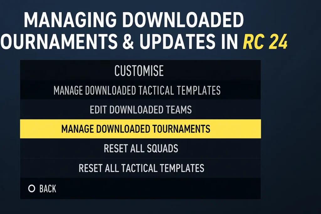 Managing Downloaded Tournaments & Updates