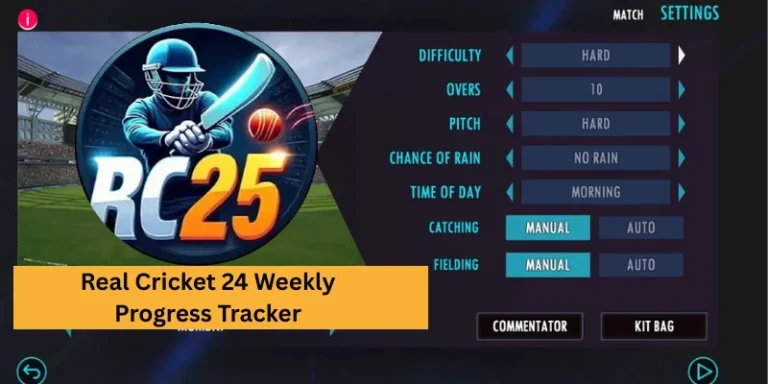 Real Cricket 24 Weekly Progress Tracker