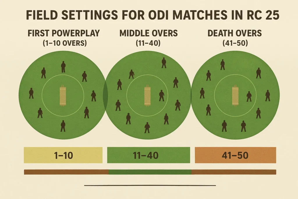 Field Settings for ODI Matches in RC 25
