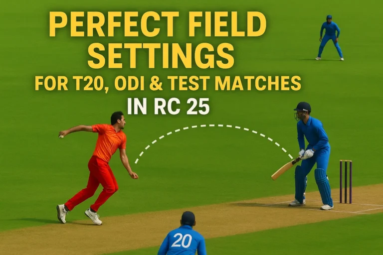 Perfect Field Settings for T20, ODI & Test Matches in RC 25