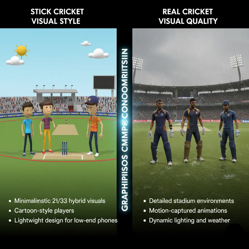 Graphics Comparison Simple vs Realistic
